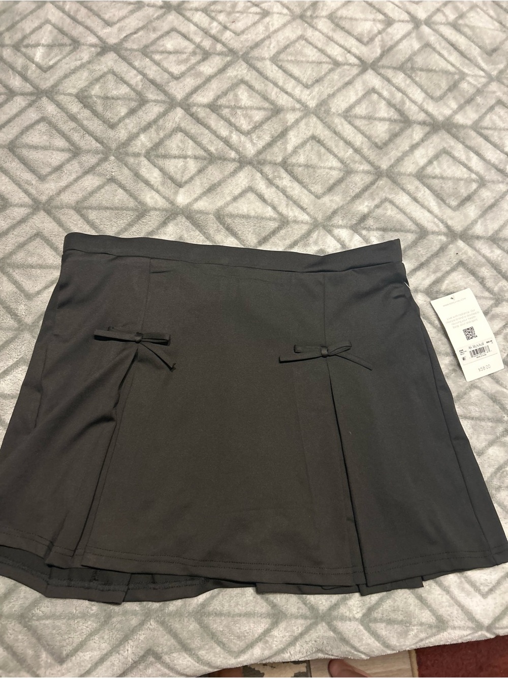 Altar'd State Black Mini Skirt with Twin Bow Accents